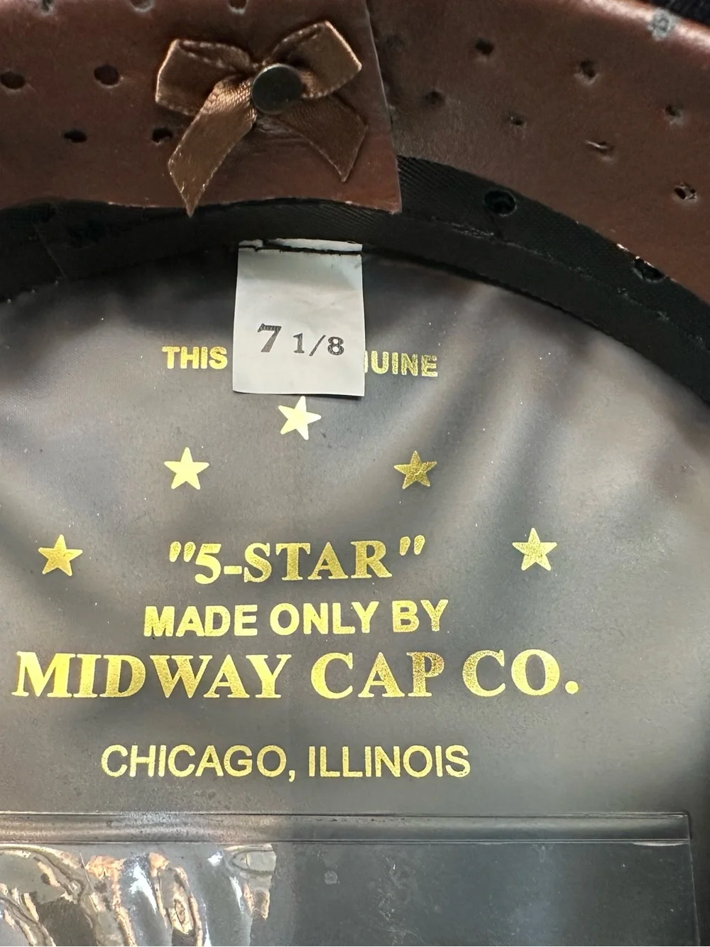 Men's Navy Dress Cap with Gold Band 7 1/8 Midway Cap Co - 2 hats